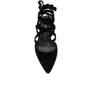 BCBGENERATION Noel black Suede flats with lace up ties women's size 7B